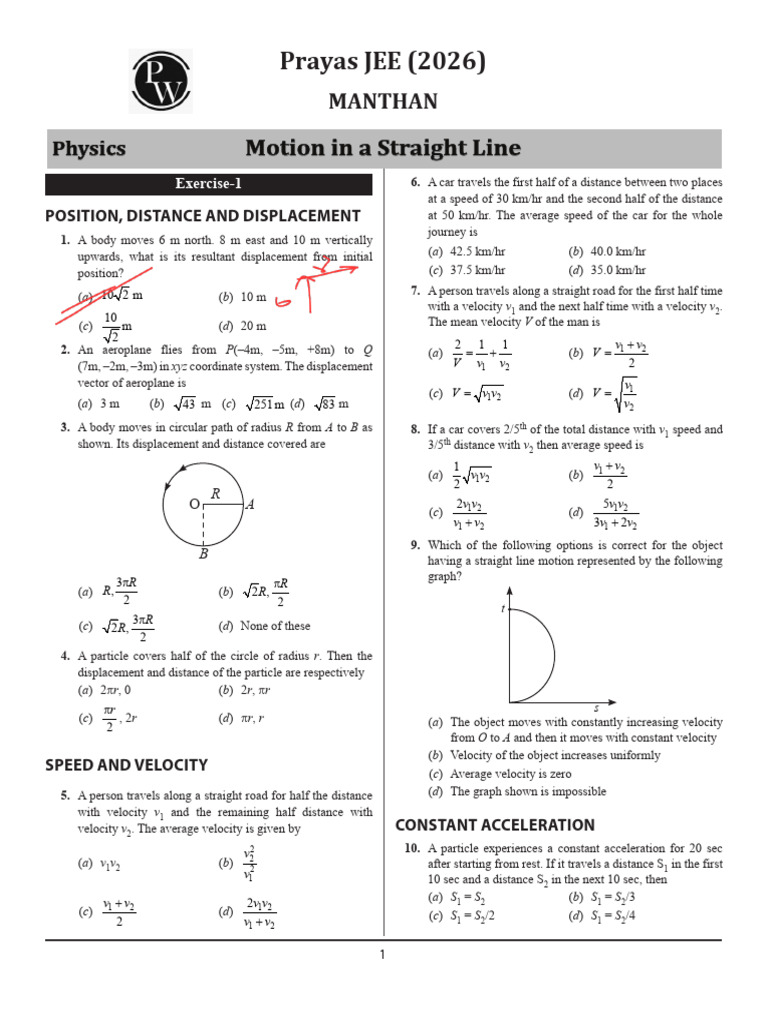 Motion Concepts: Displacement & Velocity | PDF | Acceleration | Velocity