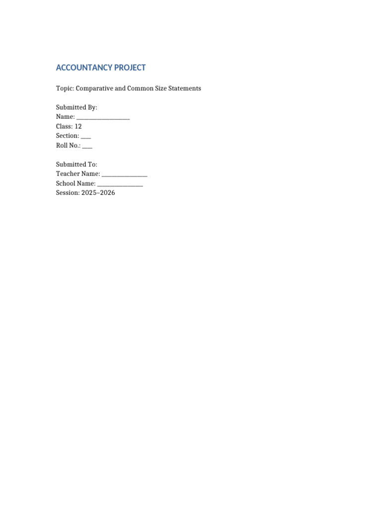 Comparative & Common Size Statements Guide | PDF | Money | Business ...