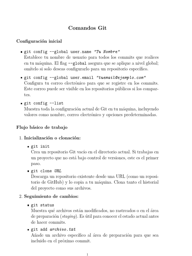 Comandos Git | PDF | Software | Git (software)