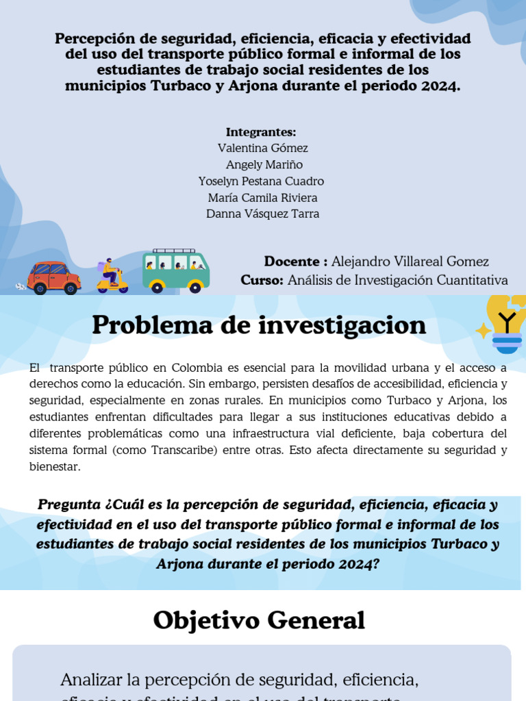 Percepción del Transporte Público en Estudiantes | PDF | Transporte ...