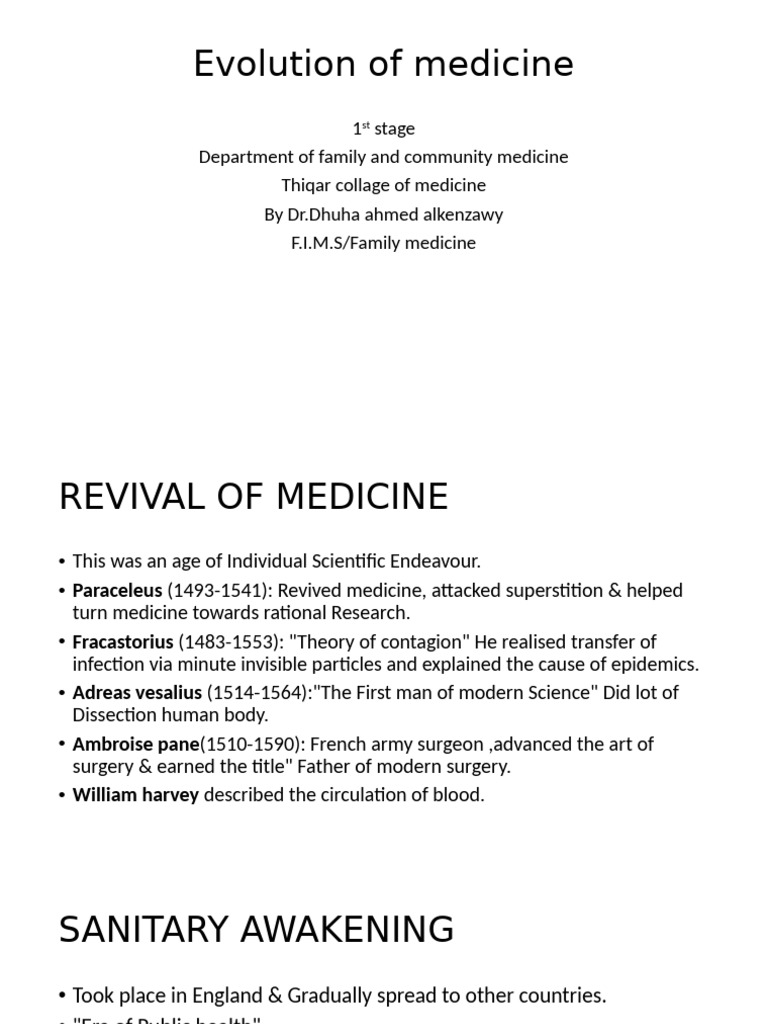 Evolution of Medicine | PDF | Medicine | Public Health