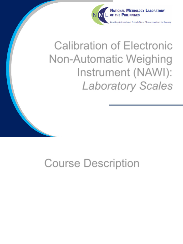 NAWI Calibration Course Overview | PDF | Calibration | Weighing Scale
