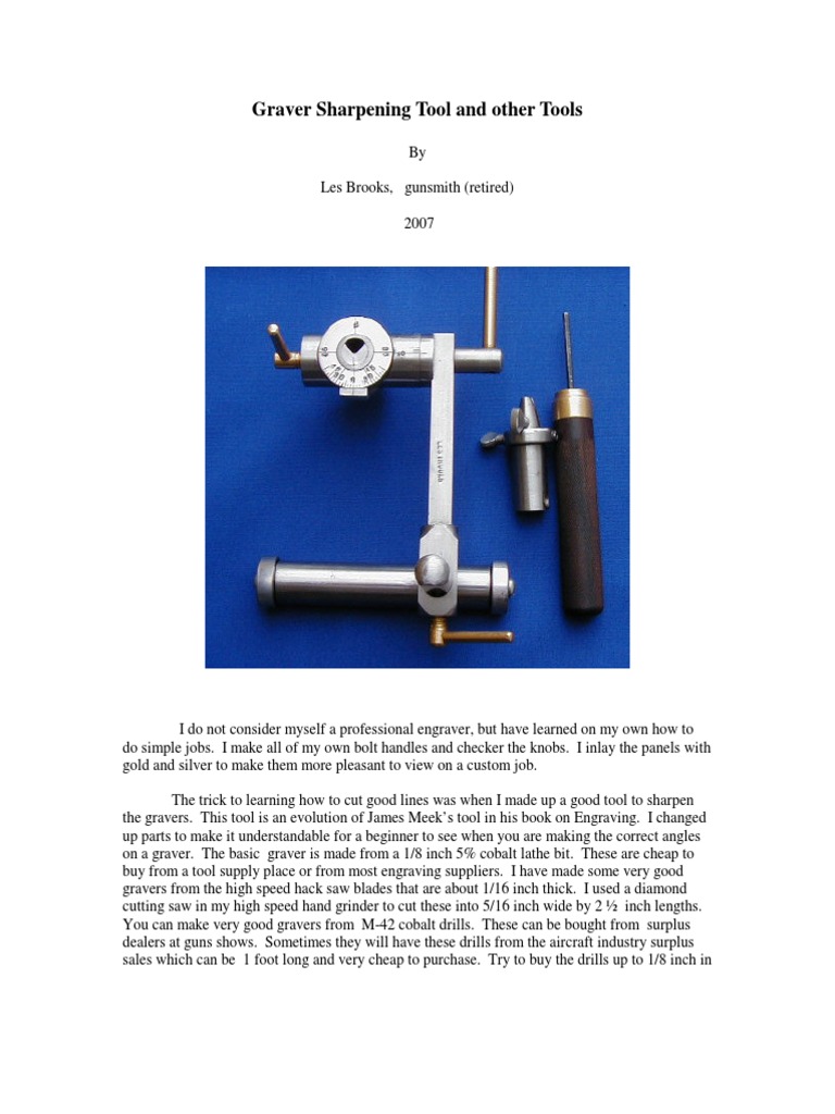 Graver Sharpening Tool for Beginners | PDF | Engraving | Screw