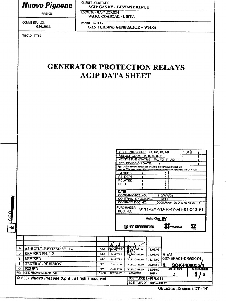 Generator Protection Setting | PDF