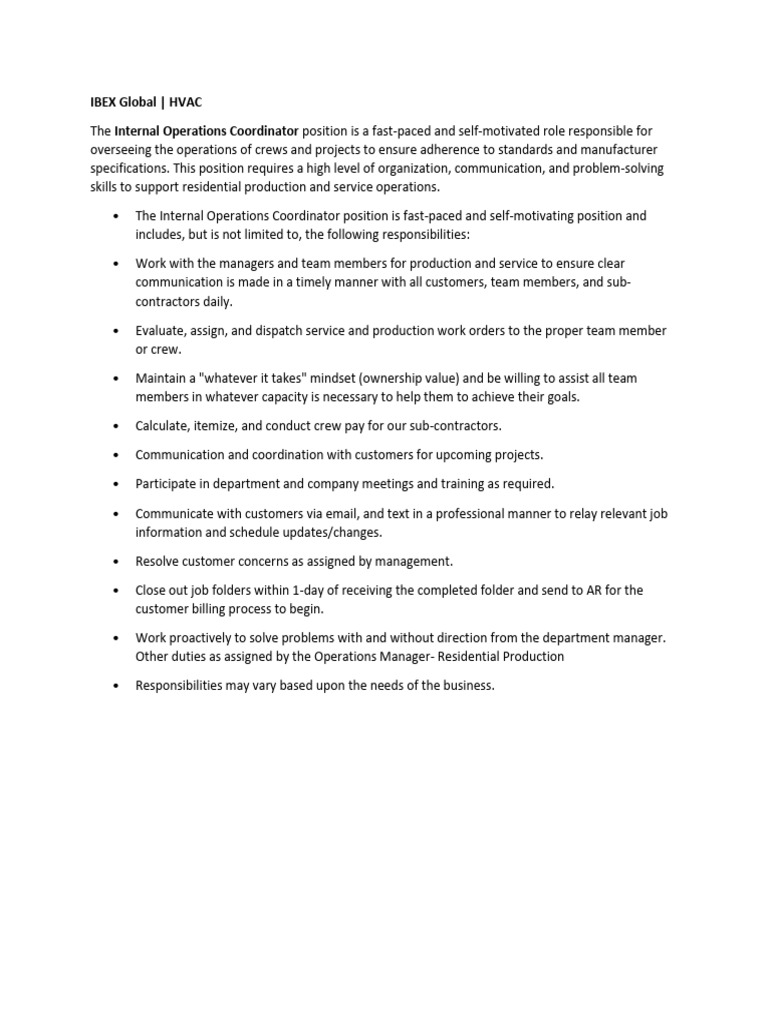 Internal Ops Coor-1 | PDF