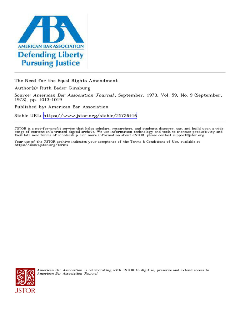 Importance of the Equal Rights Amendment | PDF | Civil Rights Act Of ...