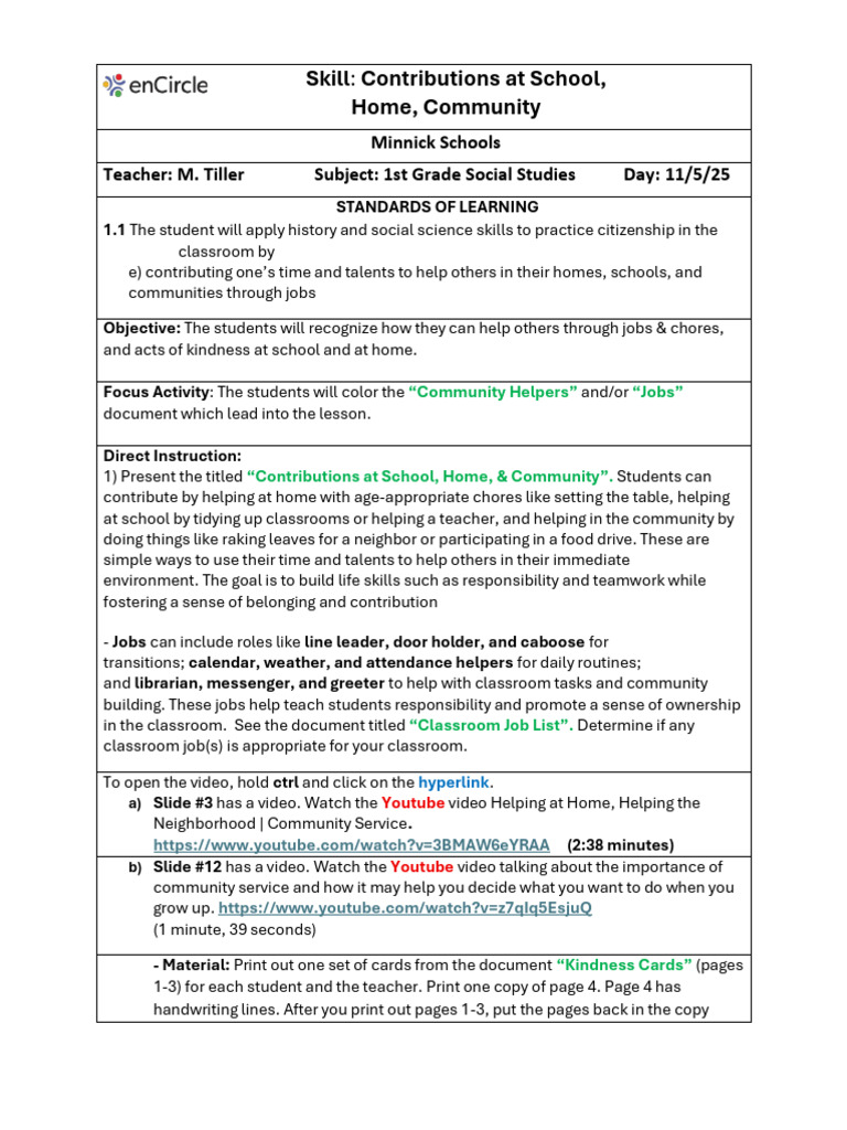 LP-Contributions at School | PDF | Notebook | Classroom