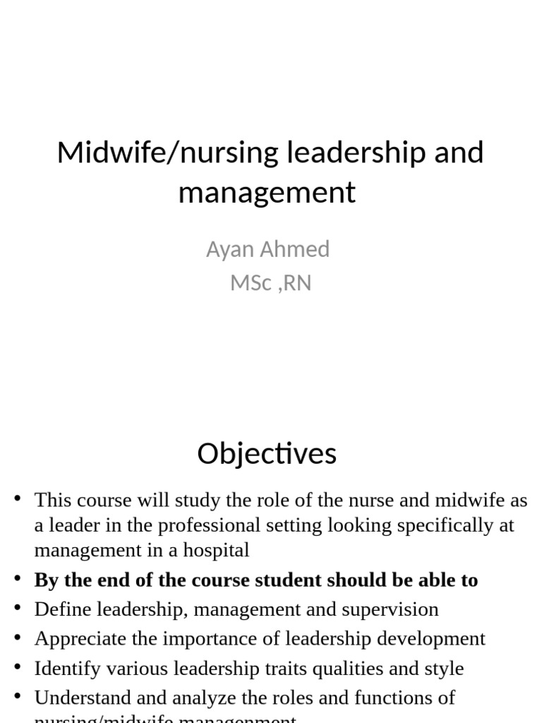1. introduction of nursing leadership and manament (4) | PDF ...
