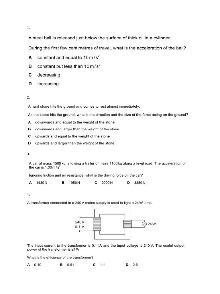 Physics Assignment For Practice of Annual Exam (Units 1.3-1.7) | PDF