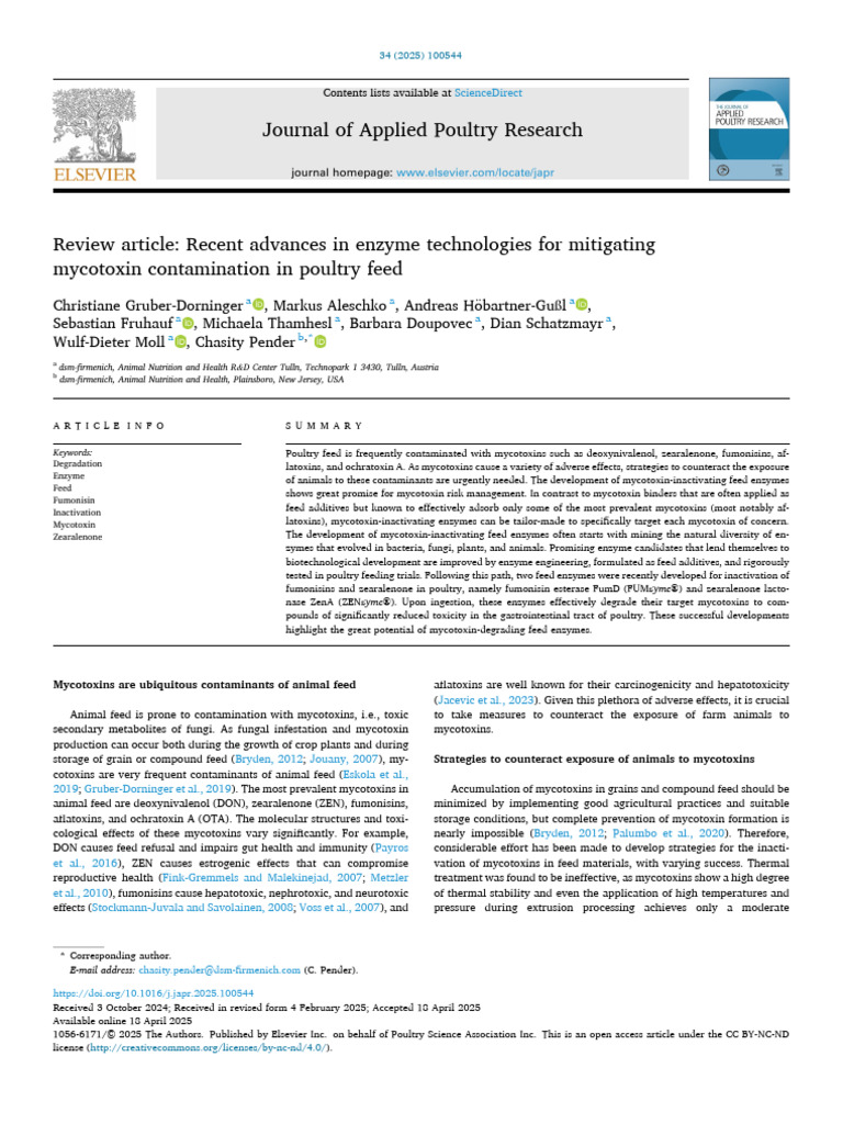 Enzyme Innovations Against Mycotoxins in Poultry | PDF | Mycotoxin | Enzyme