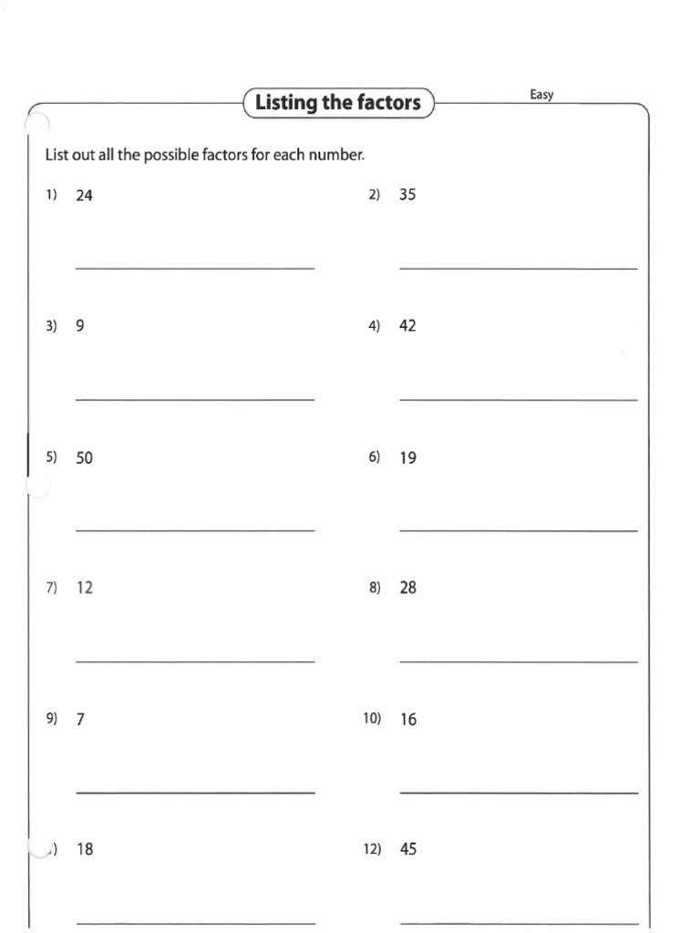 List Factors | PDF
