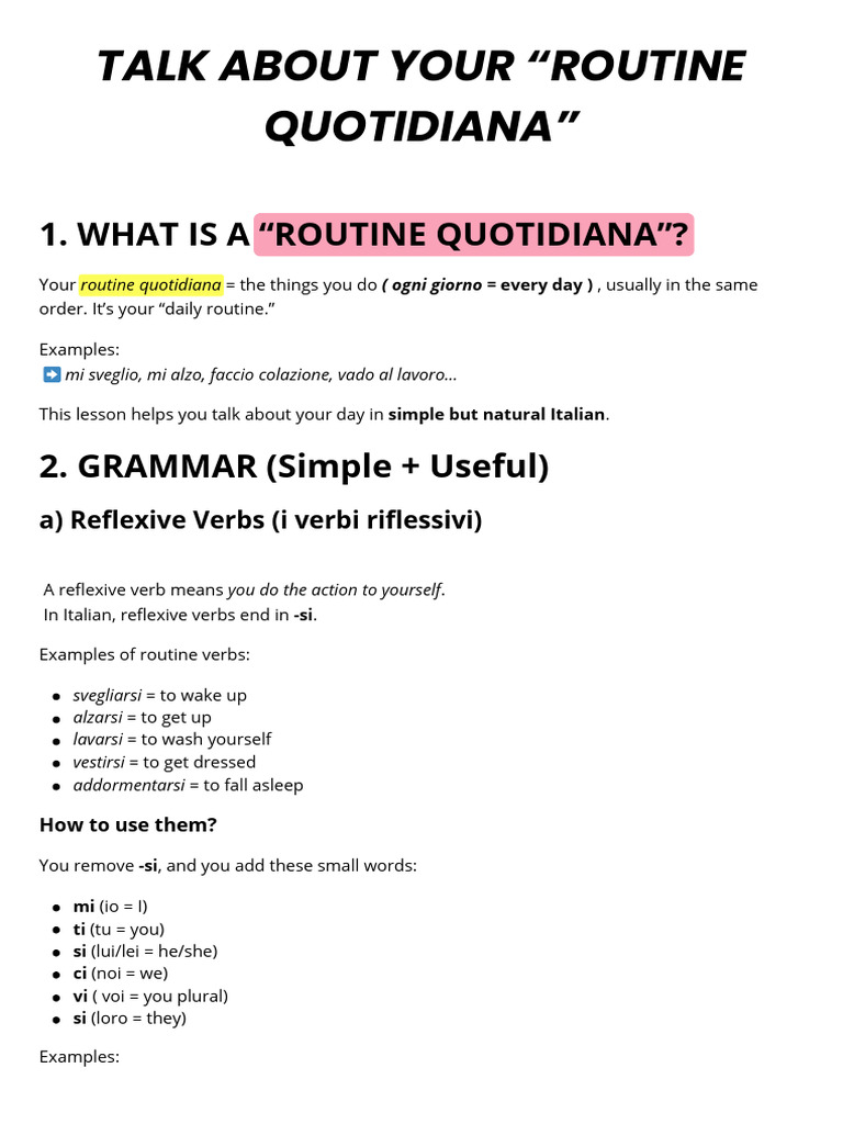 Talk About Your Daily Routine | PDF