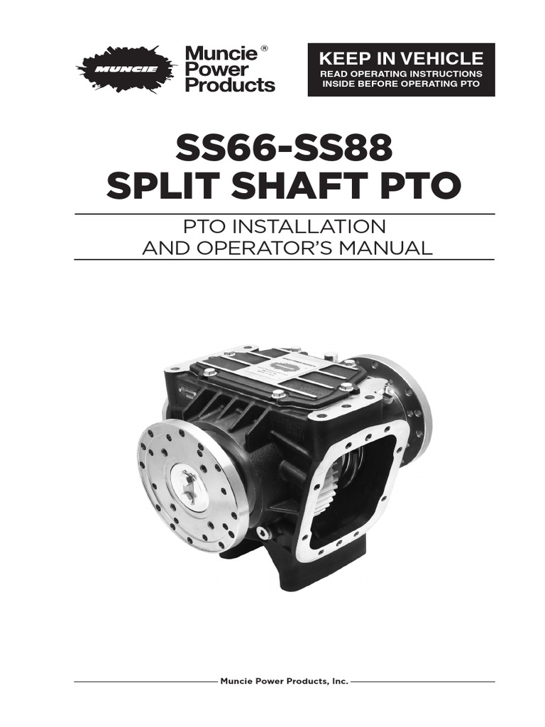 Split Shaft PTO Installation Manual | PDF | Truck | Machines