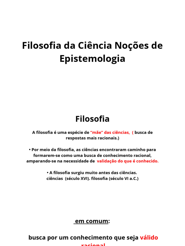 Filosofia da Ciência Noções de Epistemologia.pdf | PDF | Science ...