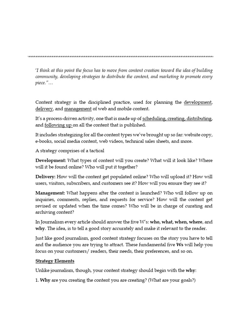 Content Strategy for Digital Media | PDF | Blog | Governance