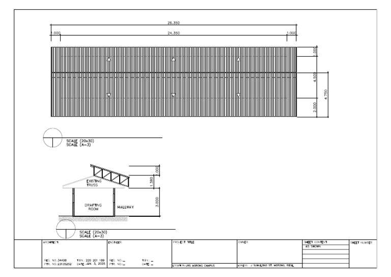 Roof Plan and Section Drawing 1:100 | PDF