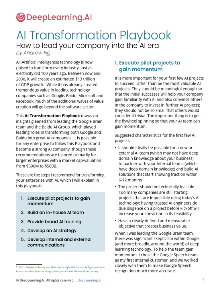 AI Transformation Playbook for Enterprises | PDF | Artificial ...