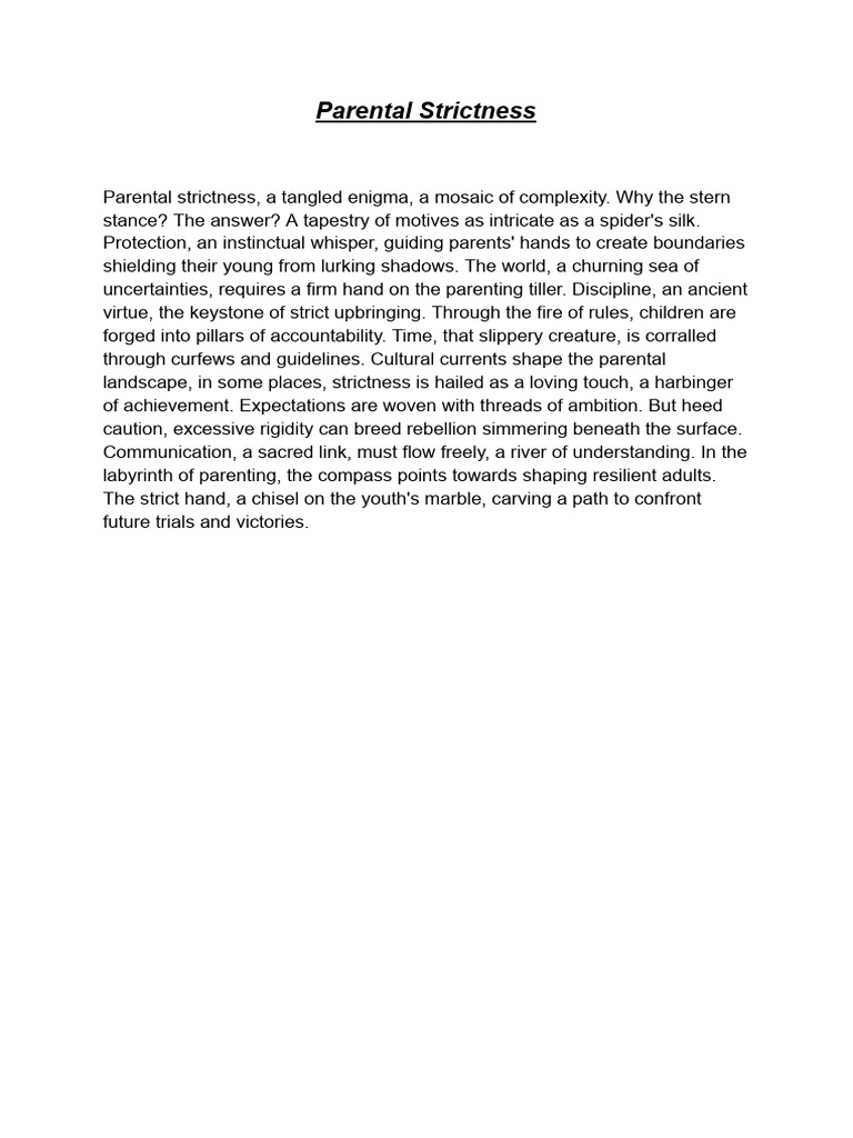 Understanding Parental Strictness | PDF