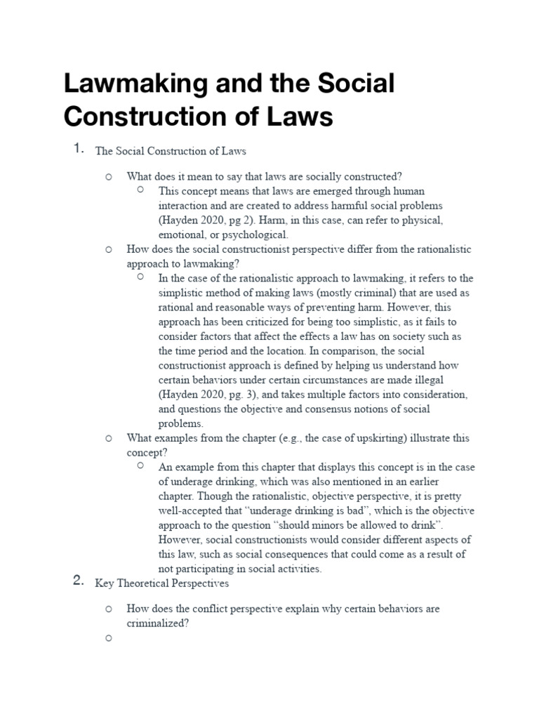 Social Construction of Laws Explained | PDF | Social Constructionism ...