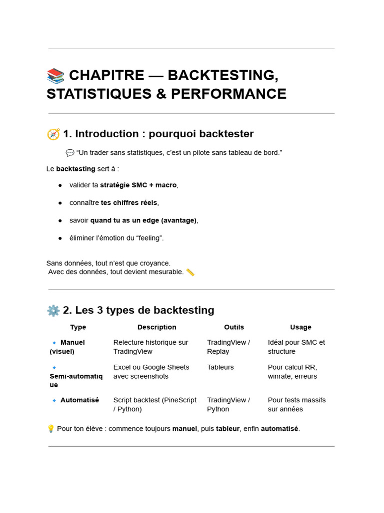 Guide complet sur le backtesting en trading | PDF | Logiciel ...