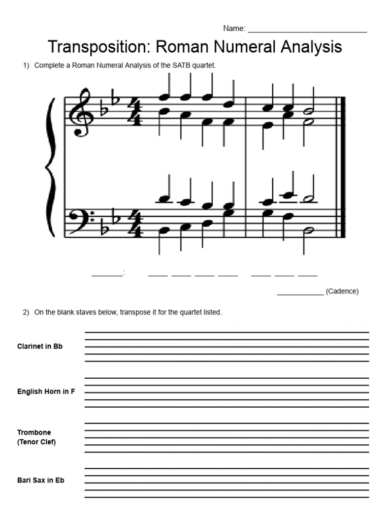 Roman Numeral Analysis & Transposition Guide | PDF