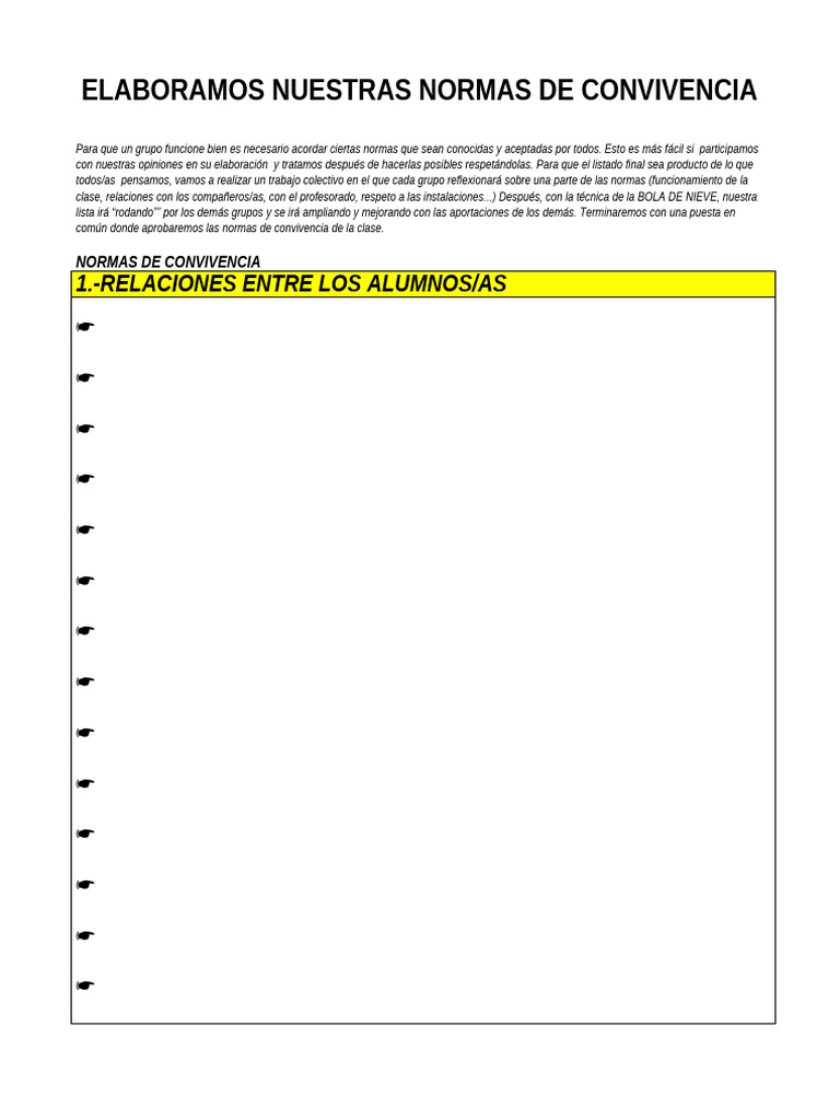 Normas de Convivencia en el Aula | PDF