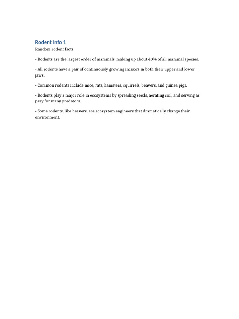 Information About Rodents | PDF