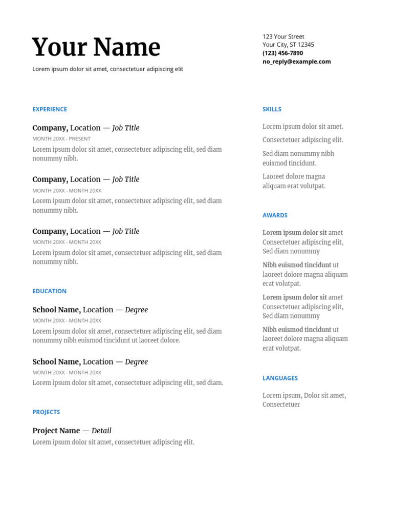 Professional Resume Template | PDF