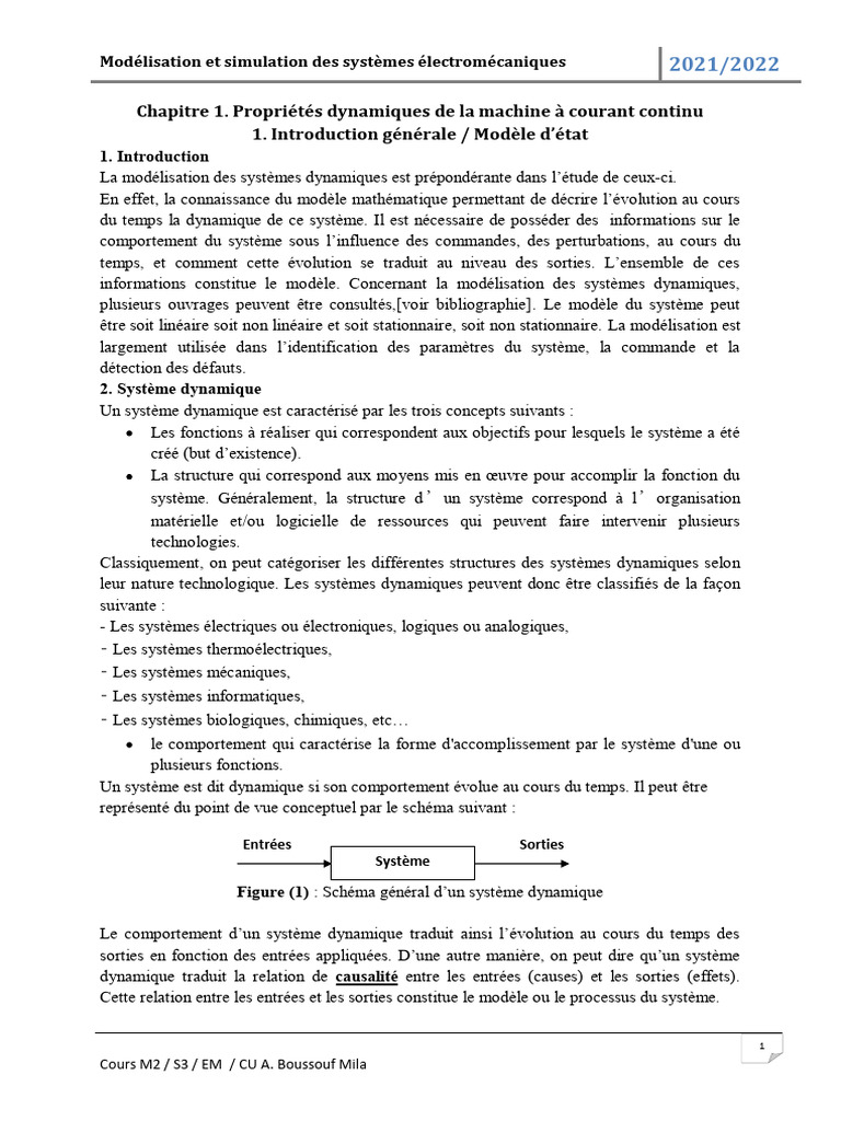 Modélisation des systèmes électromécaniques | PDF | Matrice ...
