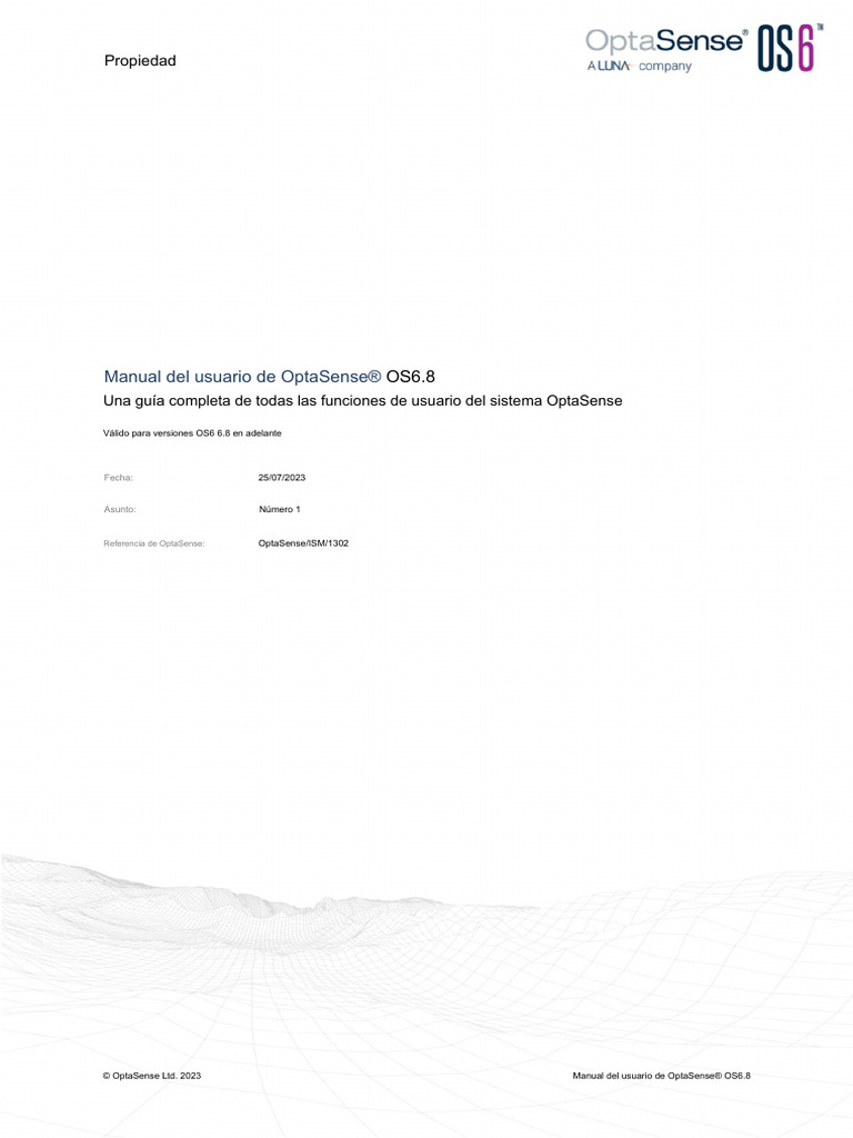 Guía de usuario OptaSense OS6.8 | PDF | Ventana (informática ...