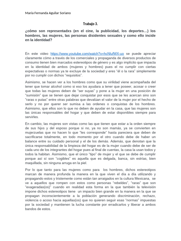 Estereotipos de género en medios y su impacto | PDF | Estereotipos | Mujer
