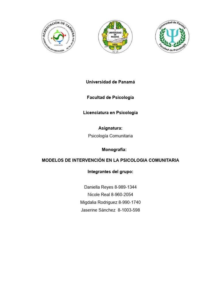 Modelos de Intervención en Psicología Comunitaria | PDF | Prostitución ...