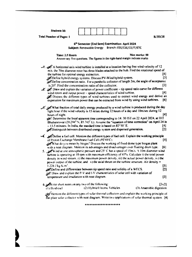 RE EndSem 2024 | PDF