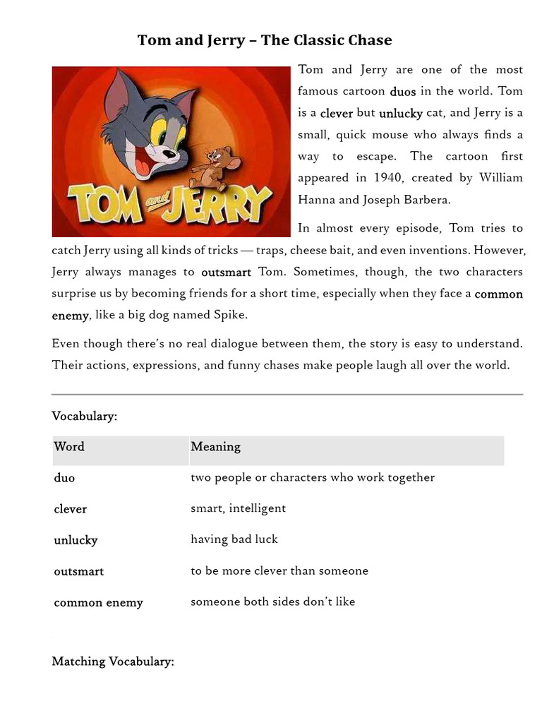Tom and Jerry: Lessons in Comedy | PDF