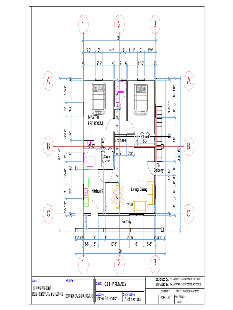Upper Floor Plan for Residential Building | PDF