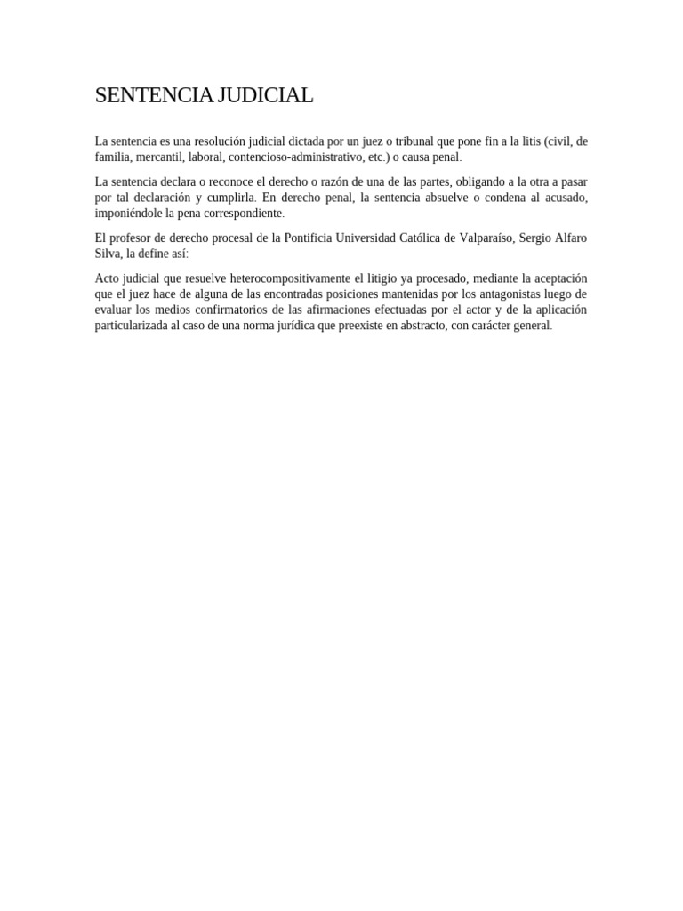 Definición y Función de la Sentencia Judicial | PDF