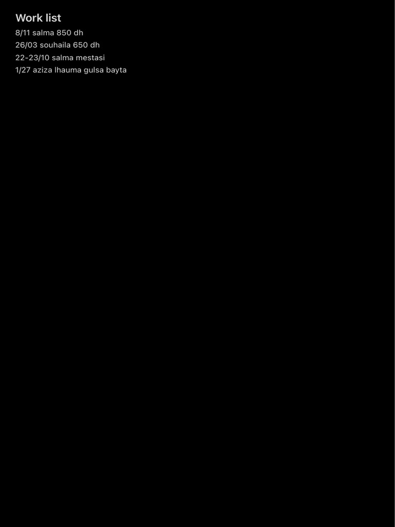 Work List | PDF