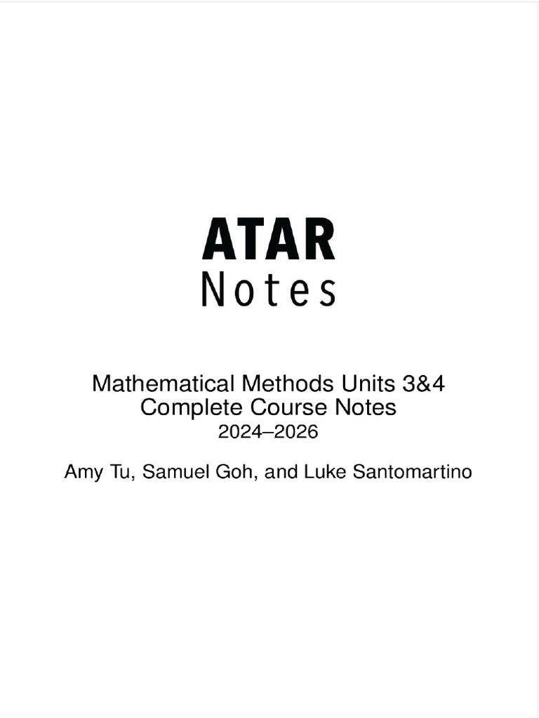 3:4 Mathematical Methods Course Notes | PDF