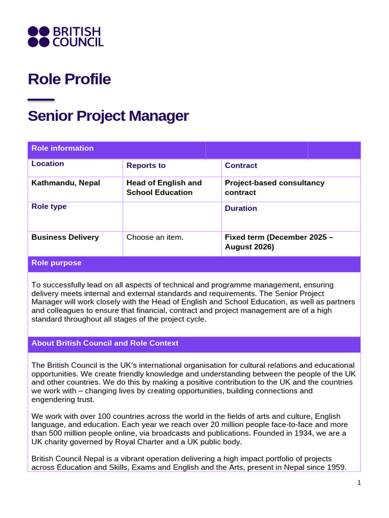 role_profile_senior_project_manager | PDF | Project Management ...
