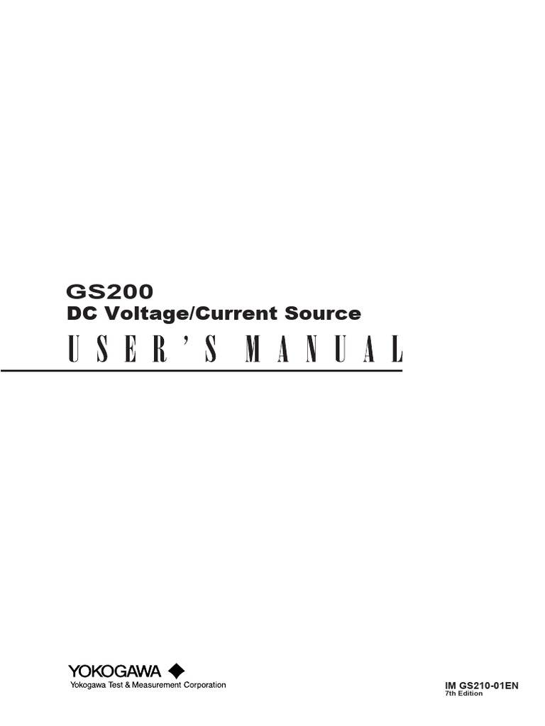 GS200 Voltage-Current Source | PDF | Electricity | Electrical Engineering