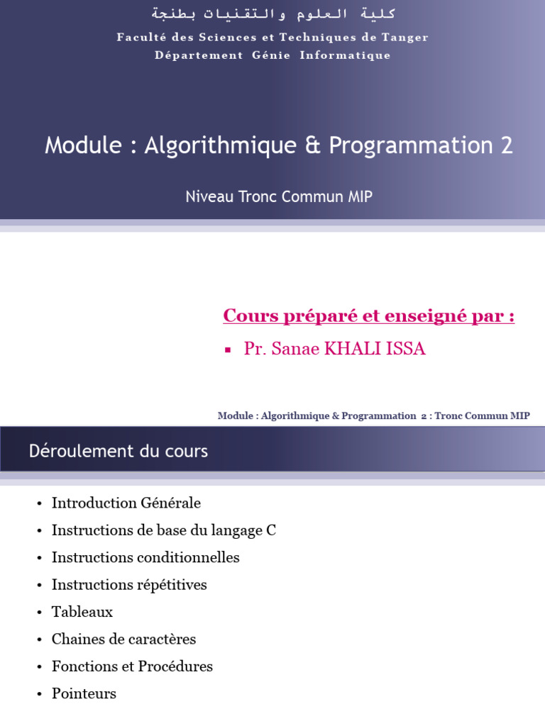 Algorithmique et Programmation C MIP | PDF | Code source ...