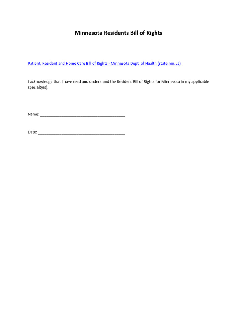 GrapeTree MN Resident's Bill of Rights | PDF