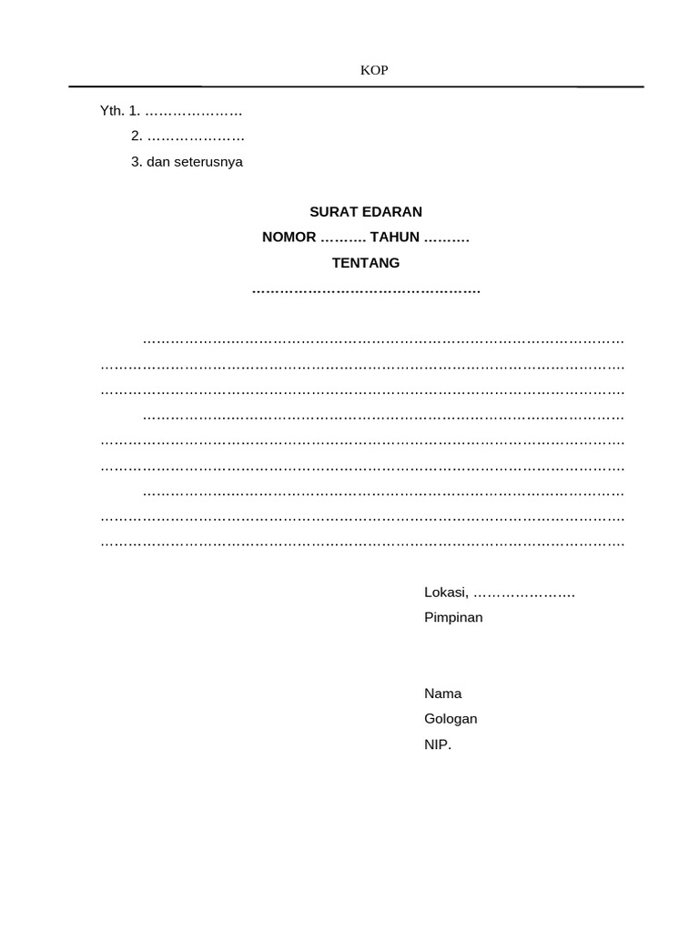 Format Edaran | PDF
