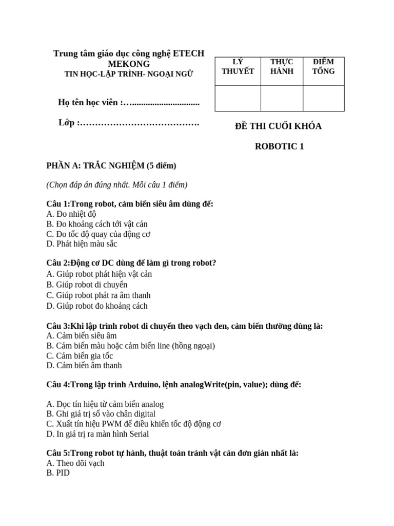 đề thi rbt 4 | PDF