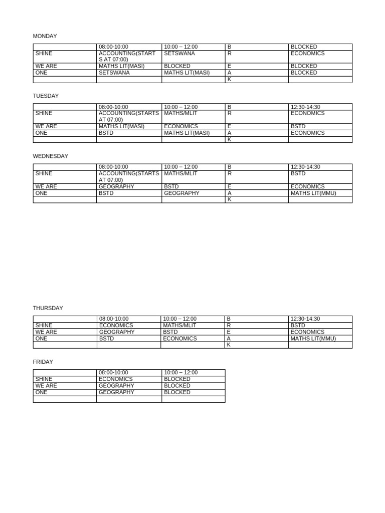 Longweekend Timetable 010156 | PDF