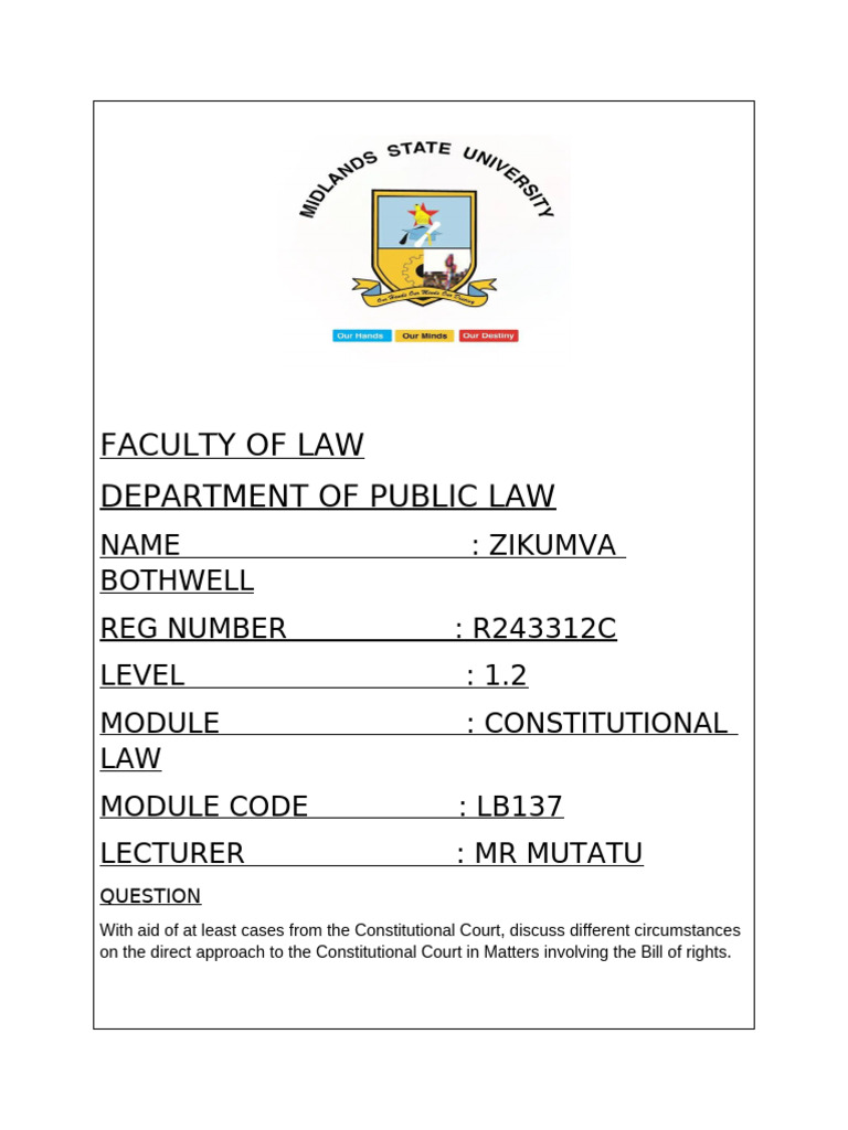 Bothwell Zikumva Con Court | PDF | Constitution | Rule Of Law