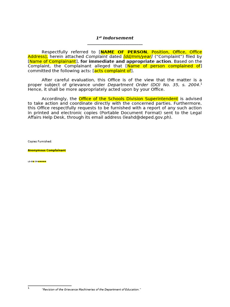 Indorsement 2 | PDF