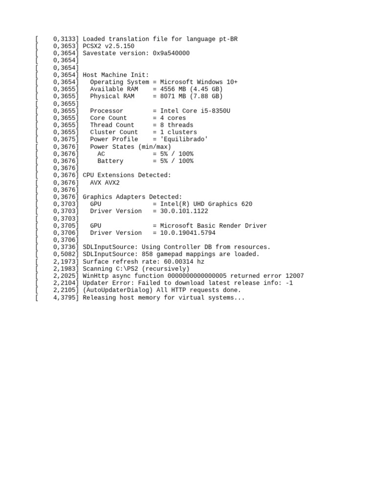 PCSX2 v2.5.150 System Info Report | PDF