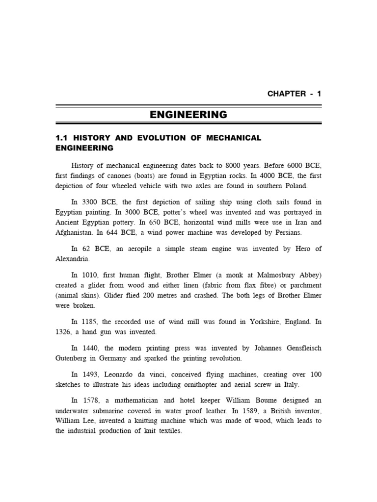 History of Mechanical Engineering | PDF