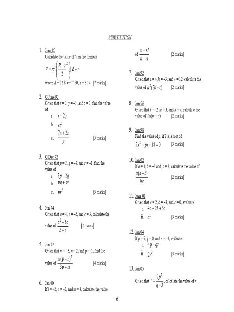 Algebraic Substitution | PDF